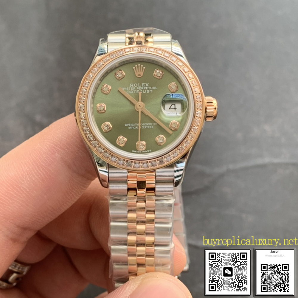 Rolex Lady Datejust 28mm 279381 Olive Diamond dial